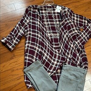 Love Riche Plaid Cardigan